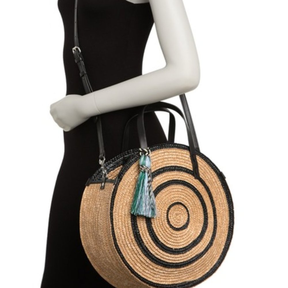 Rebecca Minkoff Straw Circle Tote Handbag - Picture 5 of 7